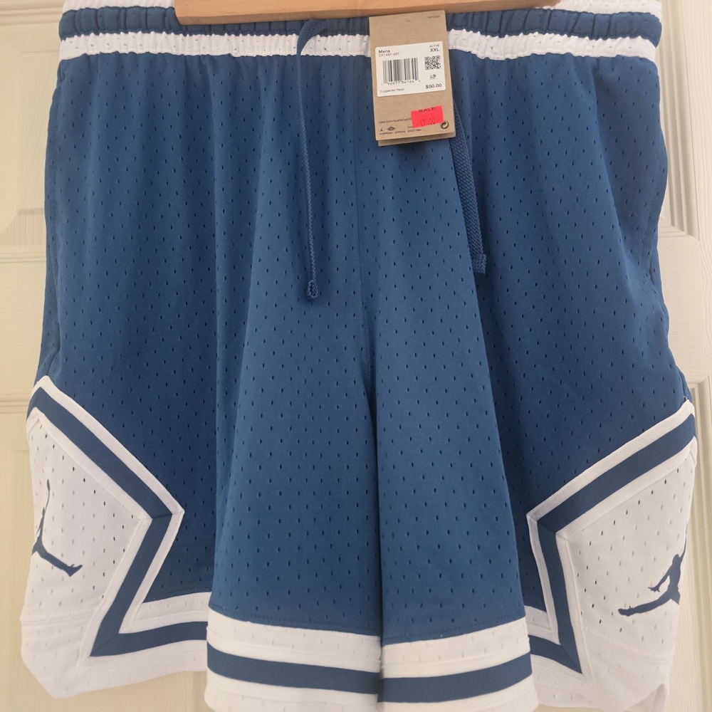 Jordan Blue and White Dri-Fit Athletic Shorts